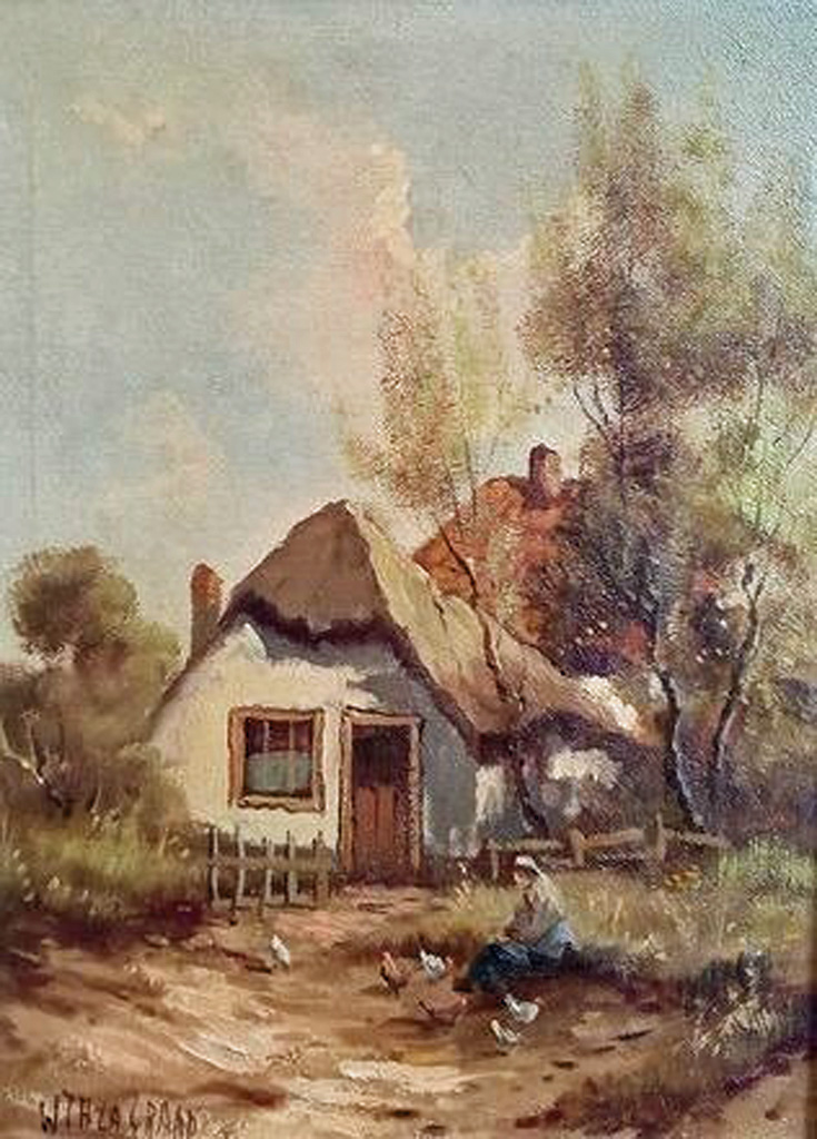 Meisje met kippen op de boerderij